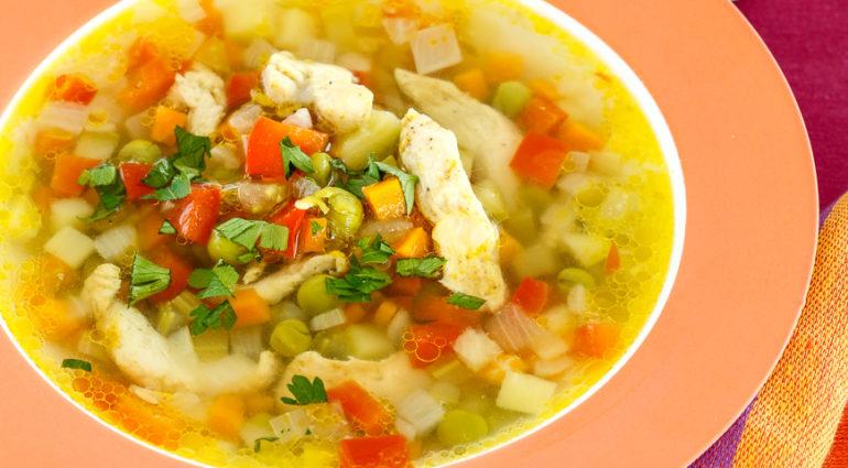 Суп с курицей и овощами